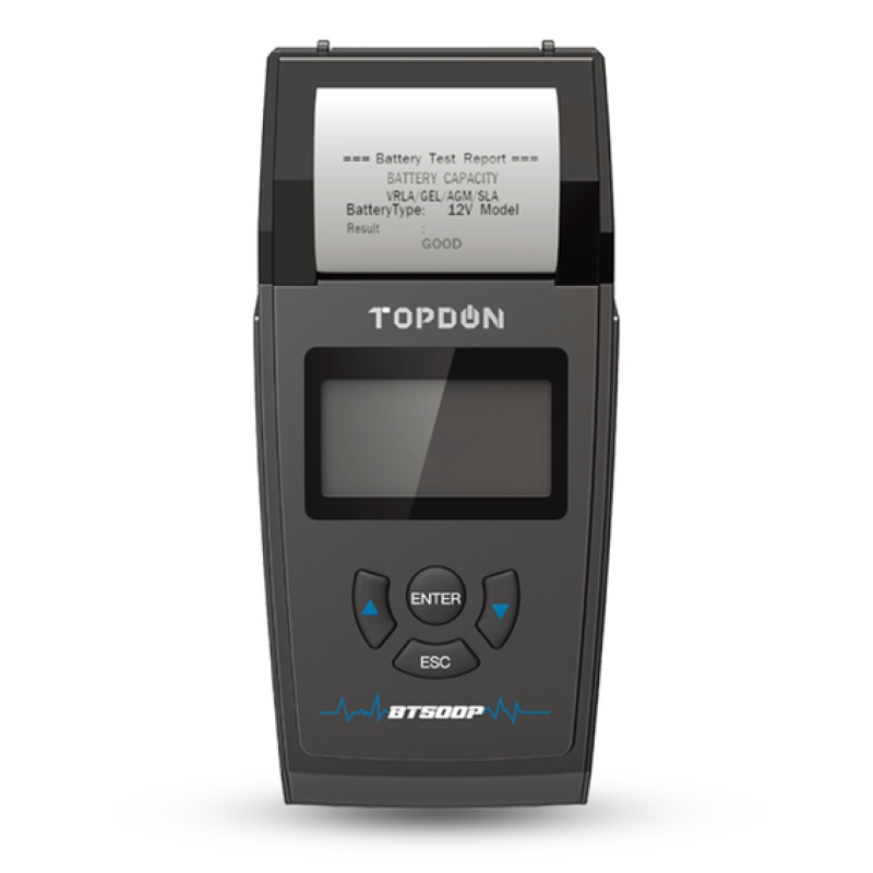 Тестер автомобільного акумулятора TOPDON BT 500P з принтером, 12/24 В