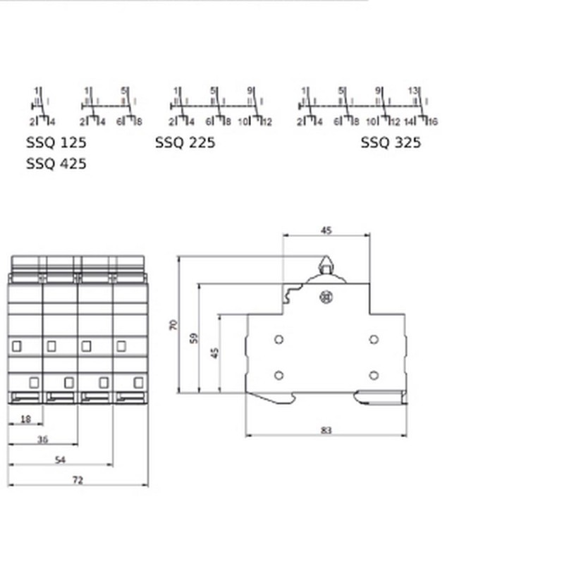 Перемикач навантаження ETI SSQ 240 &#8220;1-0-2&#8221;, 2p 40A